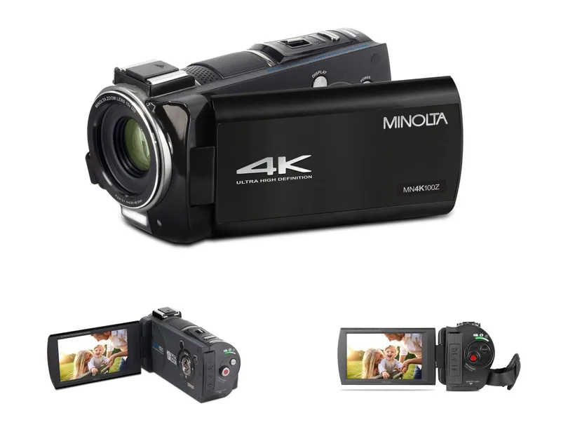 Minolta 4K Ultra Hd Camcorder With 10X Optical Zoom