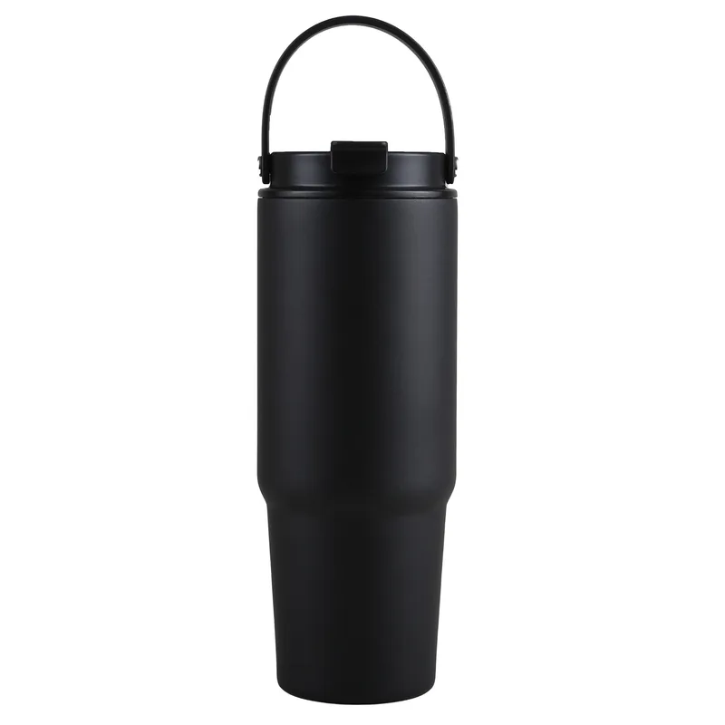 27 Oz. Siam Powder Coated Recycled Stainless Steel Tumbler w/Carrying Handle view 2