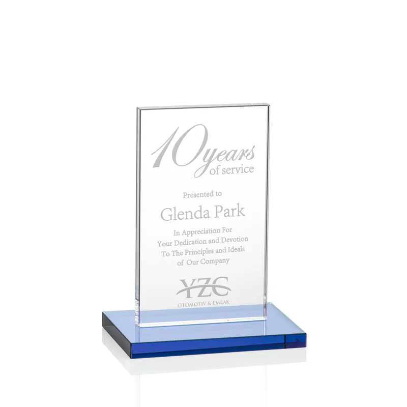 Deep Etch, Standard base, Sky Blue, 4" x 5.375" x 3"