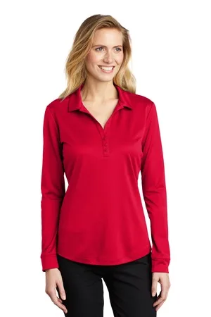 Port Authority ® Women's Silk Touch ™ Performance Long Sleeve Polo. view 3