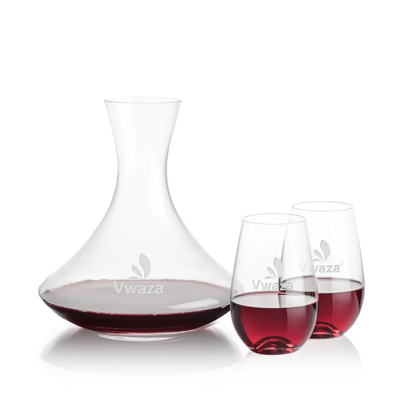 Carafe Stemless Set, Boston Wine Set, Carafe & 2 Stemless
