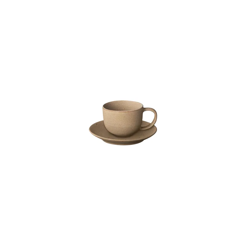 Blomus Kumi Stoneware Coffee Cups w/Saucers - Set Of 2 - Fungi