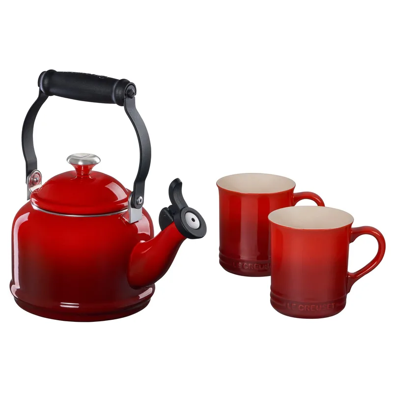 Le Creuset Demi Kettle & Mug Set Cerise