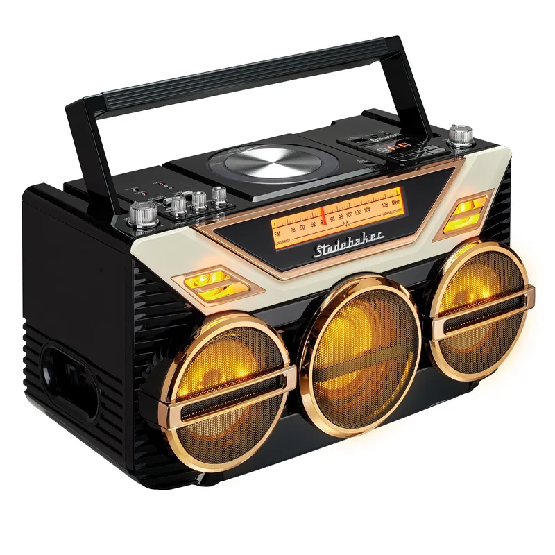 Studebaker Portable Stereo Boombox w/Bluetooth Cd Am/Fm Radio And 15W Subwoofer - Black
