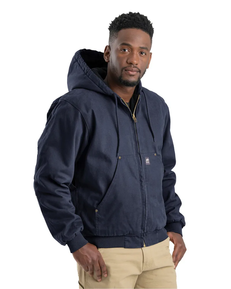 Berne Apparel Men's Tall Heartland Washed Cotton Duck Hooded Jacket view 5