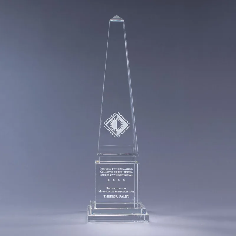 10" Athena Obelisk Crystal Award
