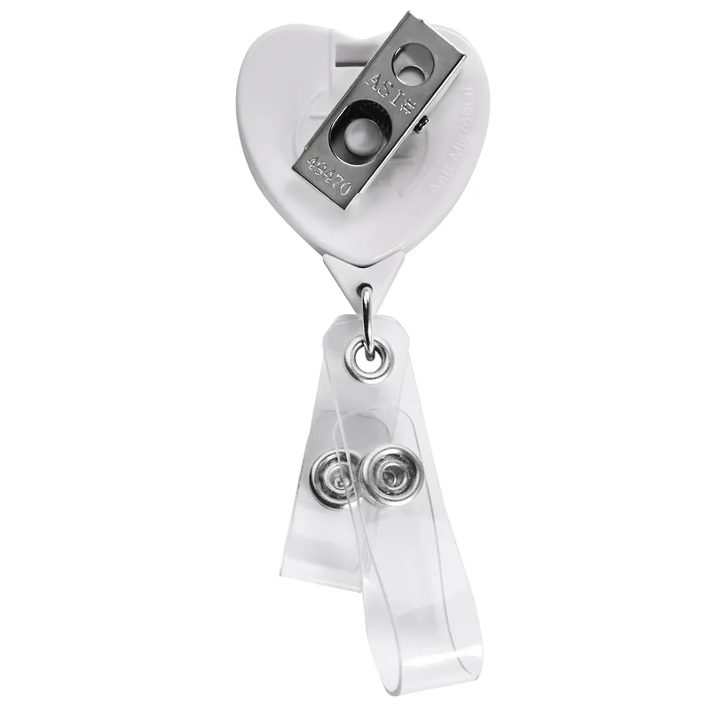 Anti-Microbial Heart 2 Strap Retractable Badge Reel view 3