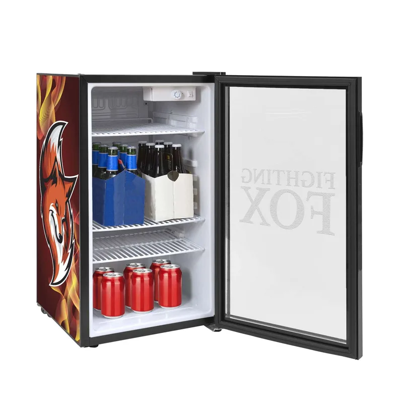 80L Large Countertop Fridge with Wrap and Door Glass Etching view 4