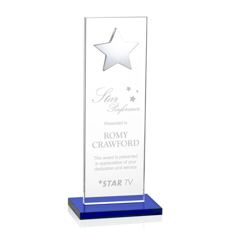 Silver Star, Blue, 3" x 9" x 0.375"