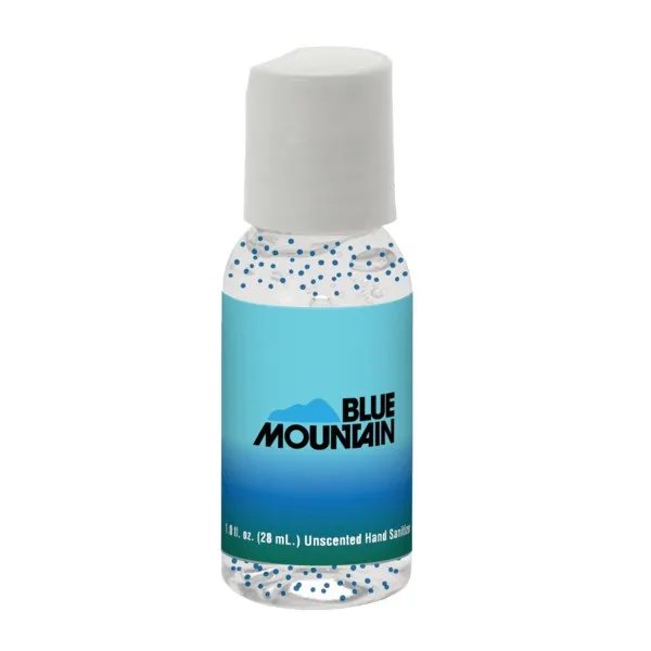 1 oz Single Color Moisture Bead Sanitizer in Clear Round Bottle view 2