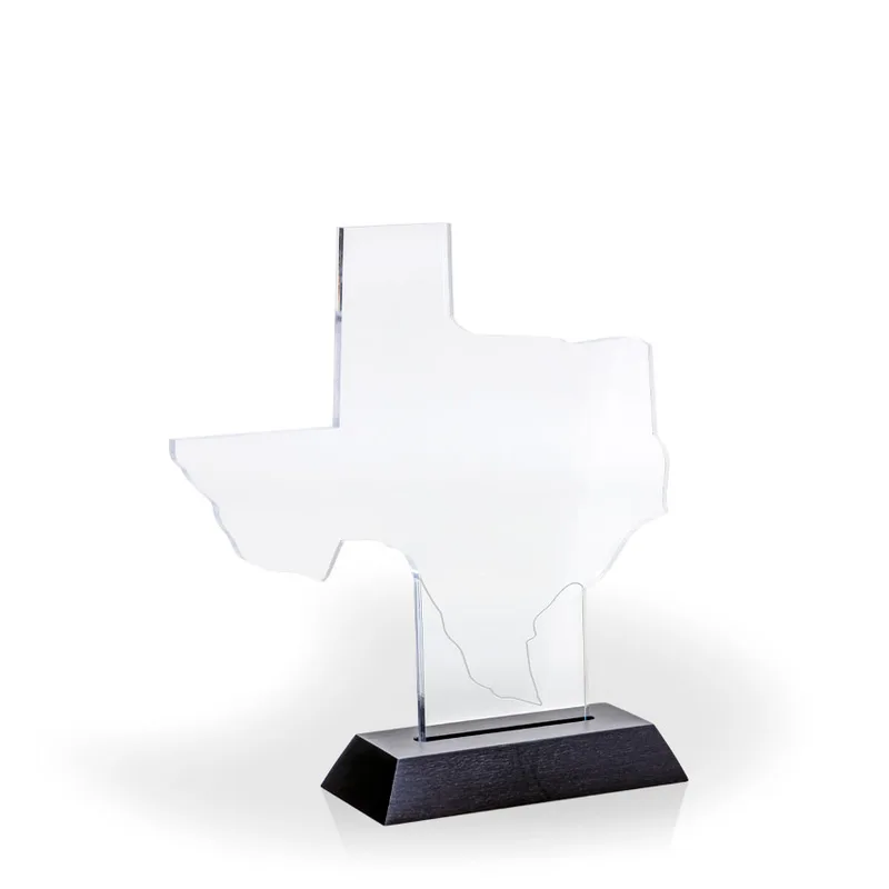 Texas Award with Black Wood Base - Engraved view 2
