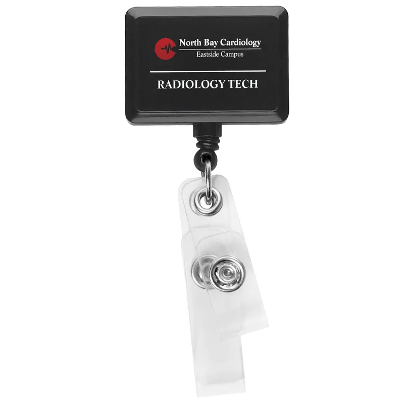 Anti-Microbial Rectangle 2 Strap Retractable Badge Reel view 3