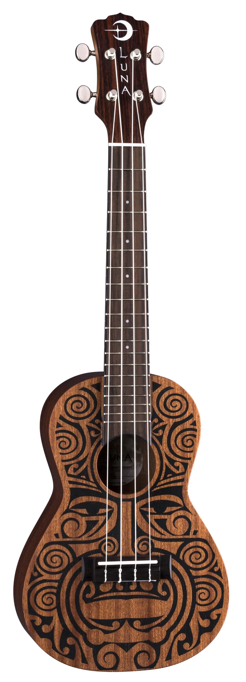Luna Uke Tribal Mahogany Concert Ukulele