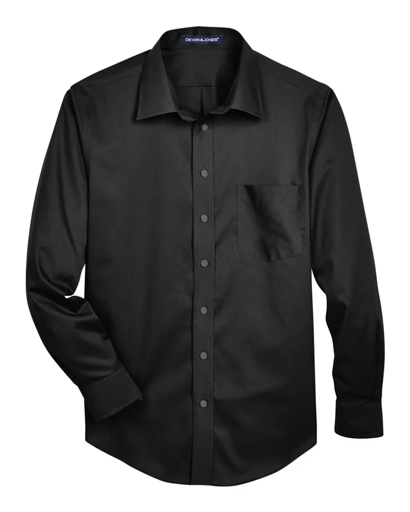 Devon and Jones® Men's Crown Collection® Solid Stretch Twill Woven Dress Shirt view 5