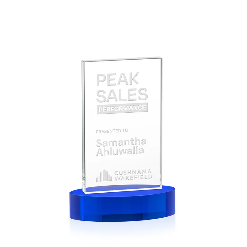 Deep Etch, Alberton base, Blue, 4" x 6" x 2.5"