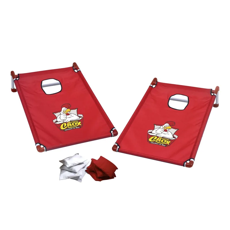 Portable Cornhole, 4 Red & White Bean Bags view 7