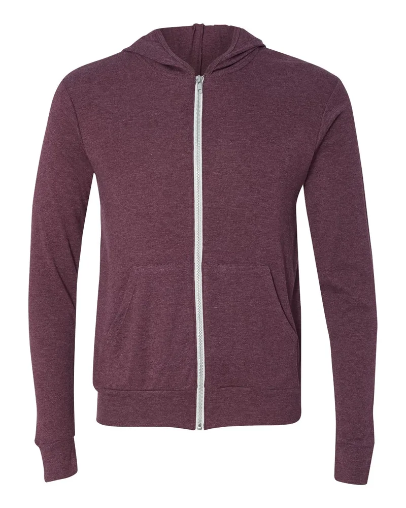Bella+Canvas® Unisex Lightweight Hooded Full-Zip Sweater view 5
