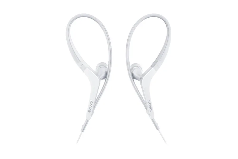 Sony Sports In-Ear White Earpbuds w/Mic & Ear Loops