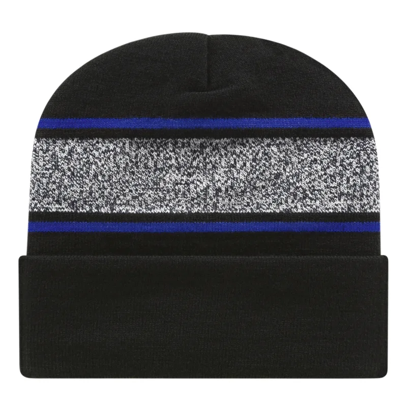 Variegated Striped Knit Cap with Cuff view 5