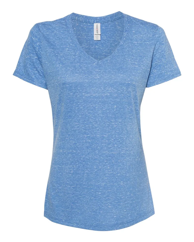 Jerzees® Women's Snow Heather Jersey V-Neck T-Shirt view 5