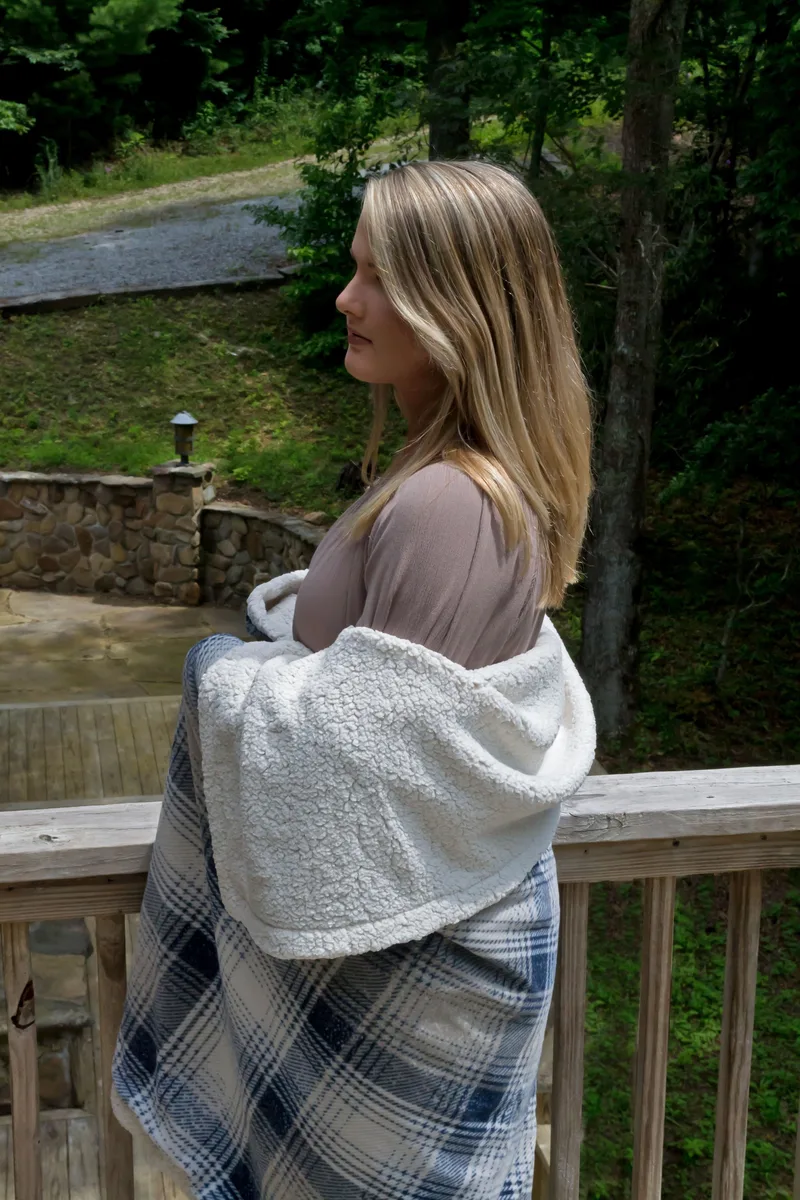 Cottage Plaid Throw (Embroidery) view 3