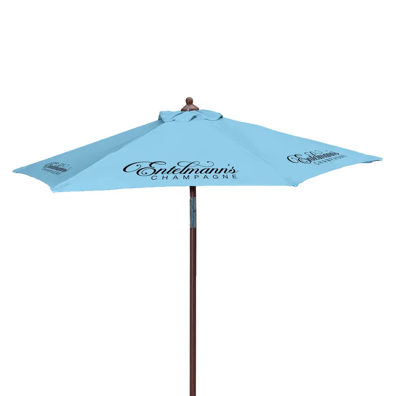 7' Wood Look Tilting Market Umbrella Kit (6 Imprints) view 6