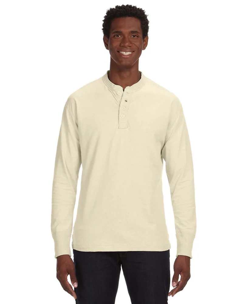 J AMERICA Men's Vintage Brushed Jersey Henley
