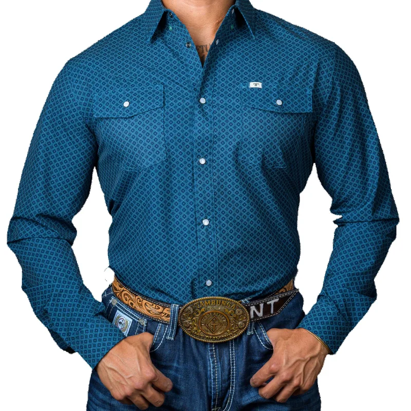 Men's Ferrell® Printed Long Sleeve Snap Shirt view 2