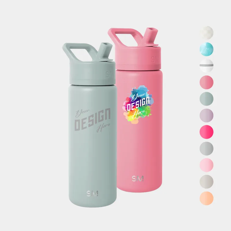 18 oz Simple Modern® Stainless Steel Double-Walled Insulated Summit Water Bottle with Straw Lid