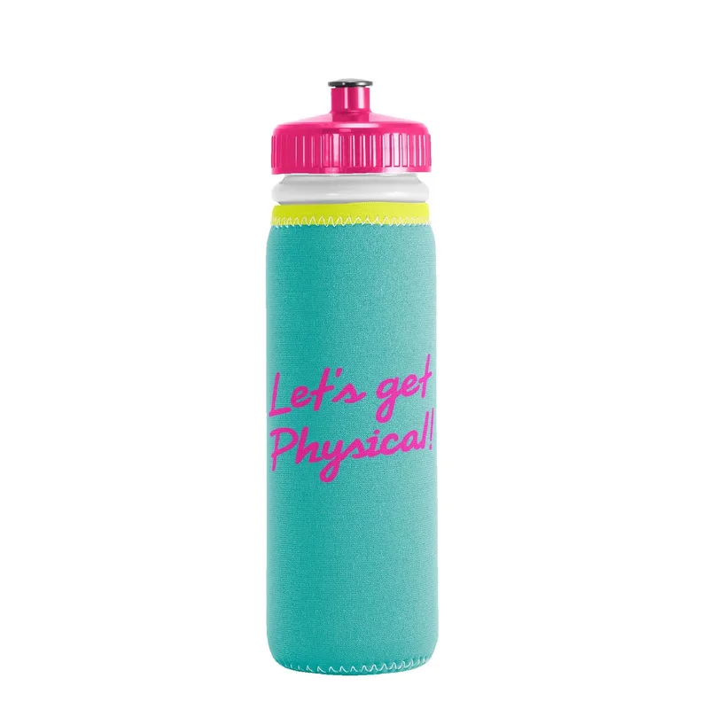 22 Oz. Van Metro Sport Bottle w/Sleeve & Push-Pull Lid