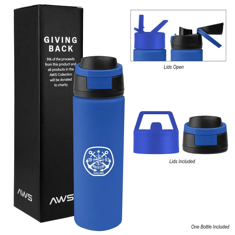 Aws 24 Oz. Pop Sip Recycled Stainless Steel Bottle Kit view 2