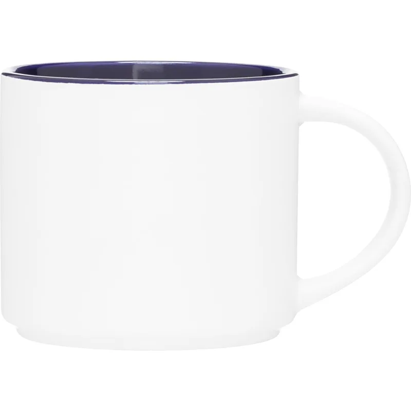 16 oz Monaco Ceramic Mug (Matte White/Cobalt Blue) view 2
