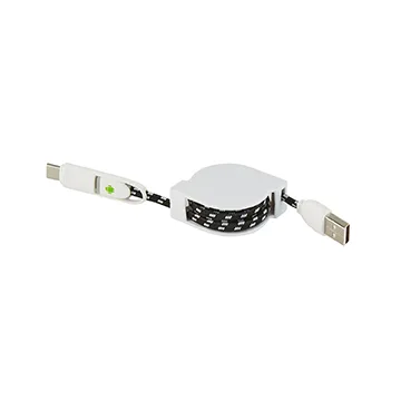 3-in-1 Retractable Fabric Charge-It™ Cable view 2
