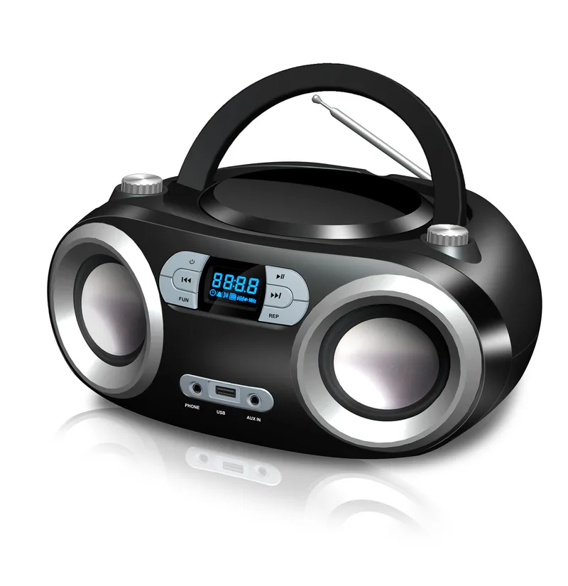 Supersonic® Bluetooth® CD/MP3 Boombox (Black)
