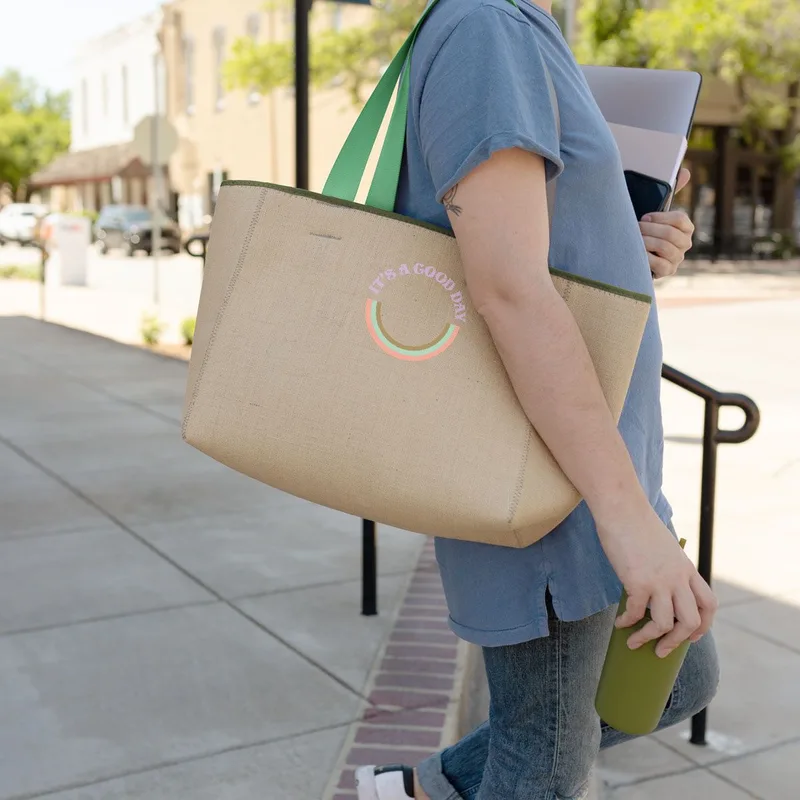 Burlap Beige Logo Lifestyle