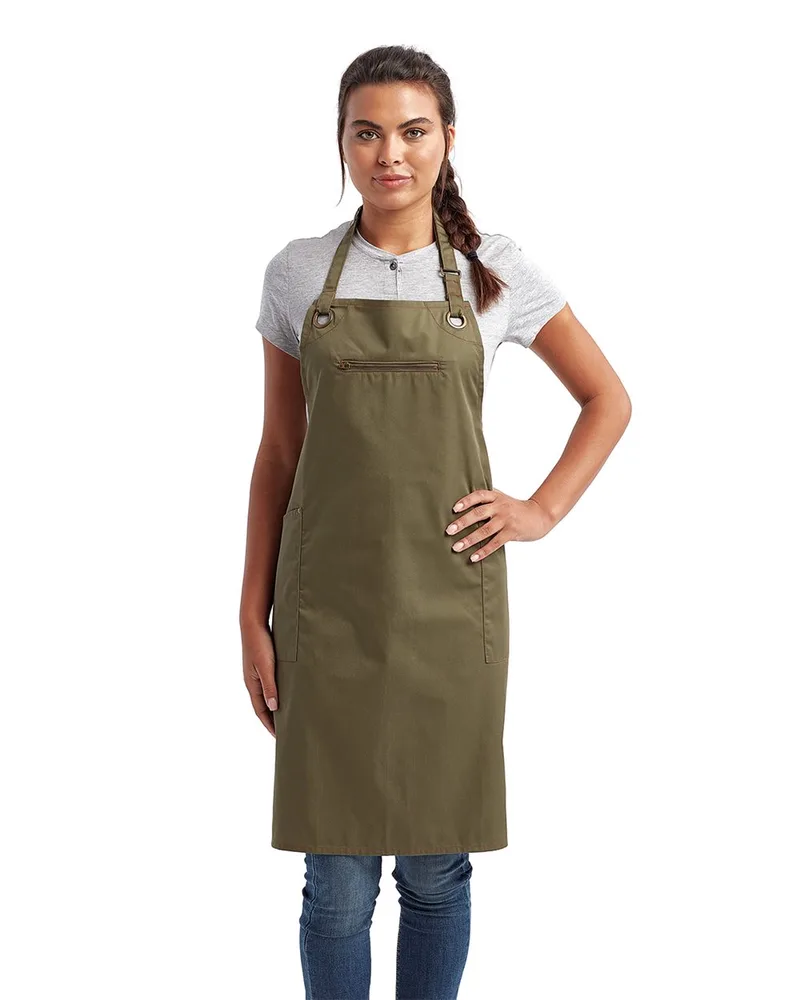 Artisan Collection by Reprime® 'Barley' Contrast Stitch Recycled Bib Apron