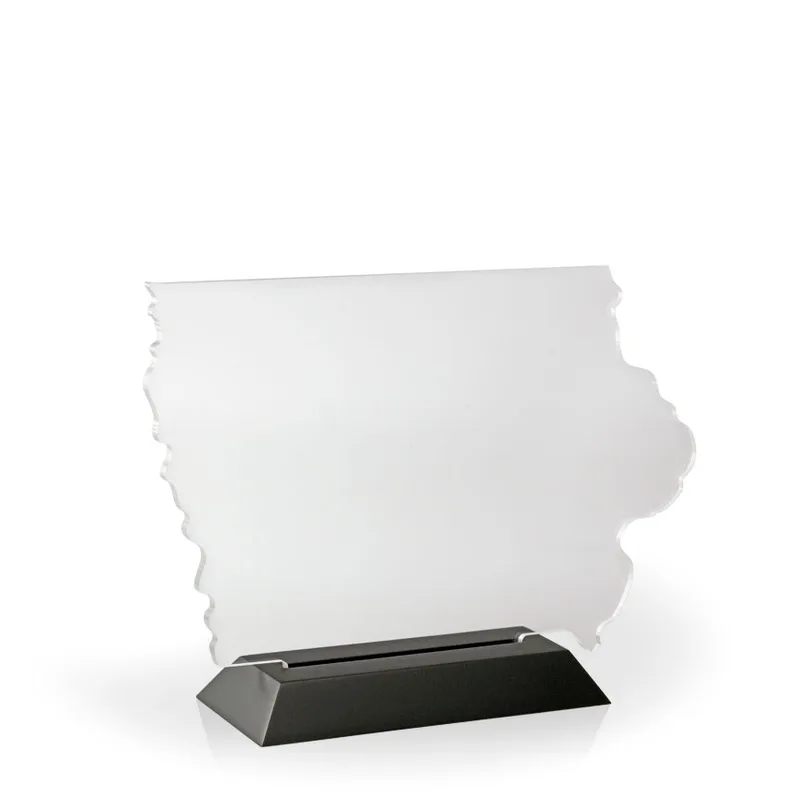 Iowa Award with Black Wood Base - Engraved view 2