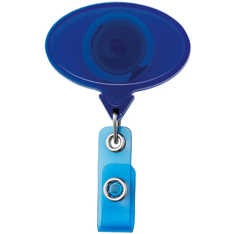 Jumbo Oval Retractable Badge Reel, translucent color view 2