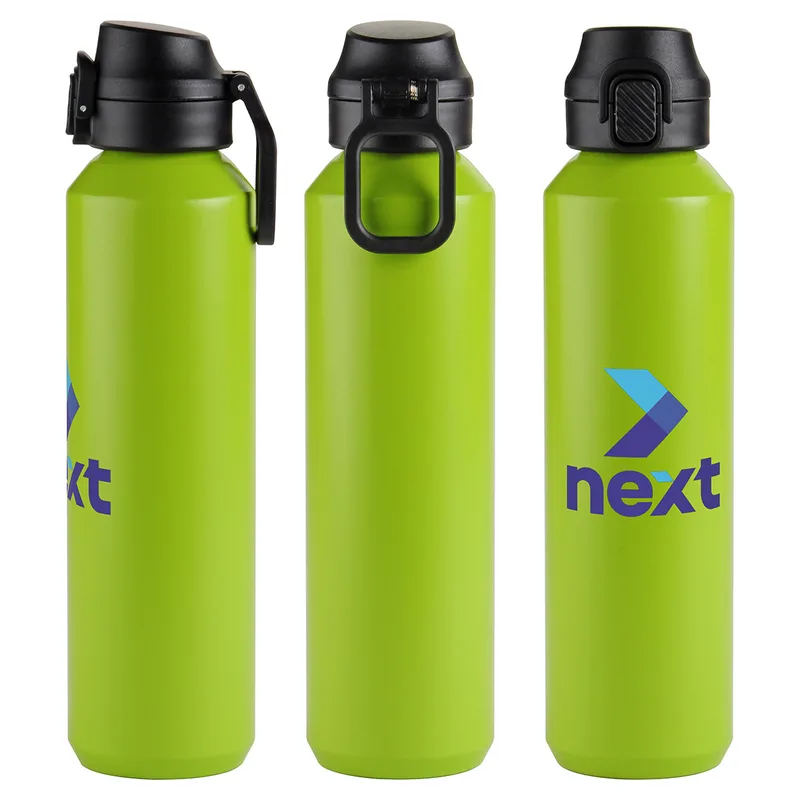 Nexus 27 oz Recycled Aluminum Bottle with Flip-Top Lid and Carabiner view 7