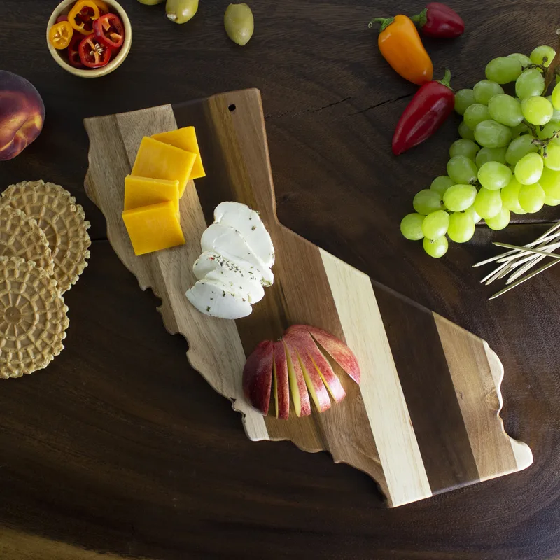 Rock & Branch® Shiplap Series California State Shaped Wood Serving & Cutting Board view 2