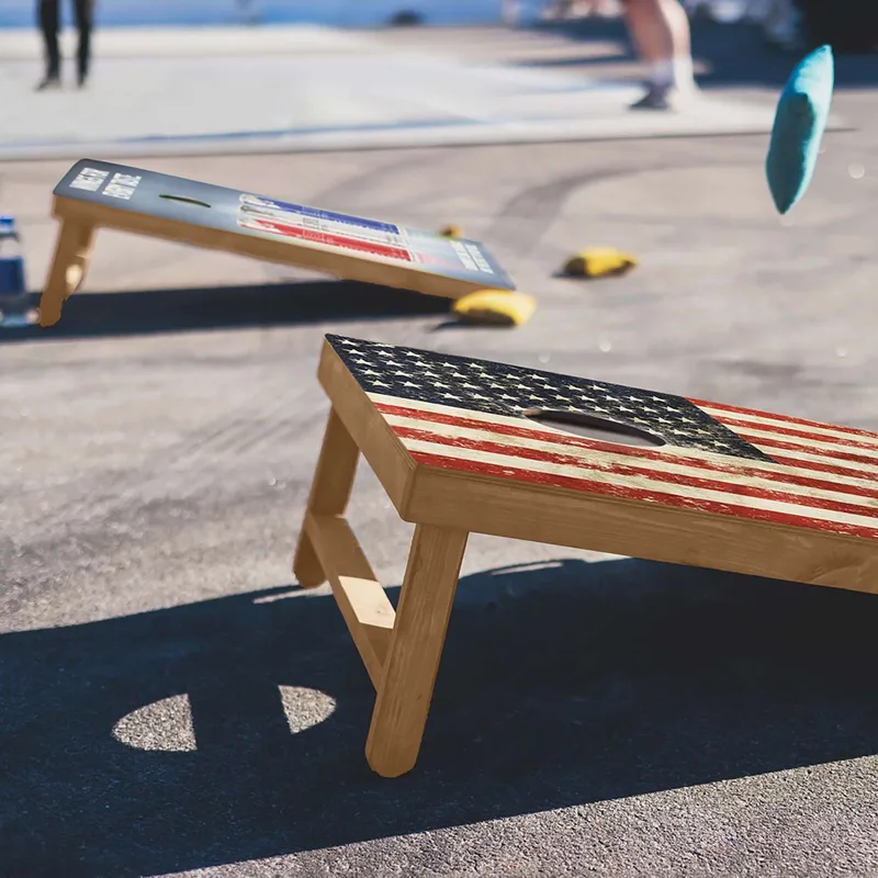 Wood Cornhole Plus with 8 Dye Sublimated Bean Bags view 5