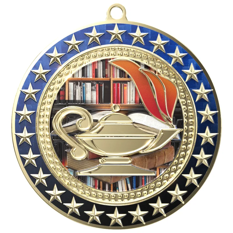 Radiant Star Book & Lamp Medal