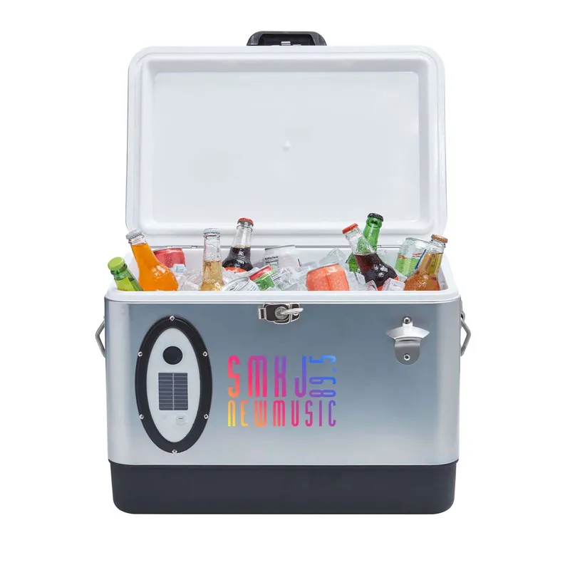 Sasquatch 54QT Bluetooth Music Cooler, Front & Top Imprint view 4