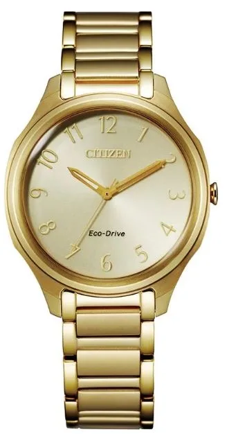 Citizen® Ladies' Eco-Drive® Gold-Tone Watch w/Champagne Dial