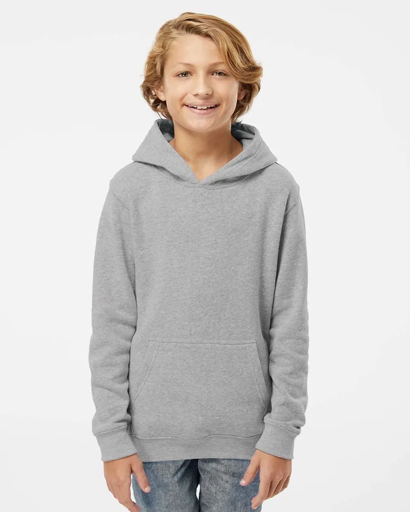 J. America - Youth Triblend Fleece Hooded Sweatshirt view 3