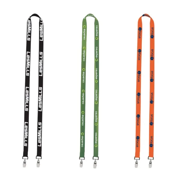 IMPORT Rush 1/2" Dye-Sublimated 2-Ended Lanyard with Dual Sewn Silver Metal Split-Ring
