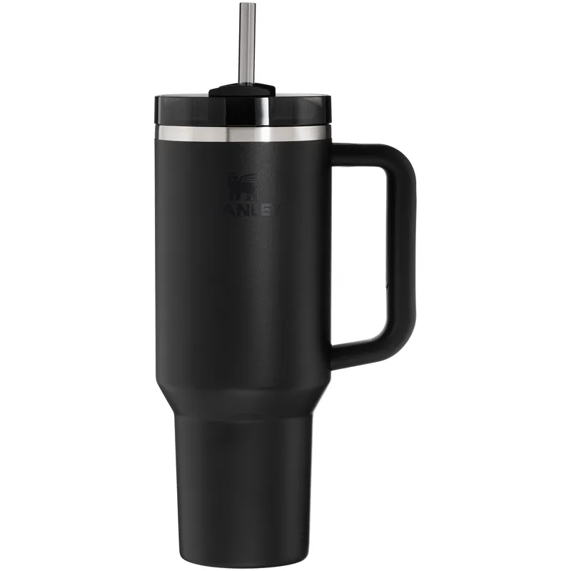 40 oz Stanley Quencher H2.0 FlowState Stainless Steel Water Bottle (Black) view 2