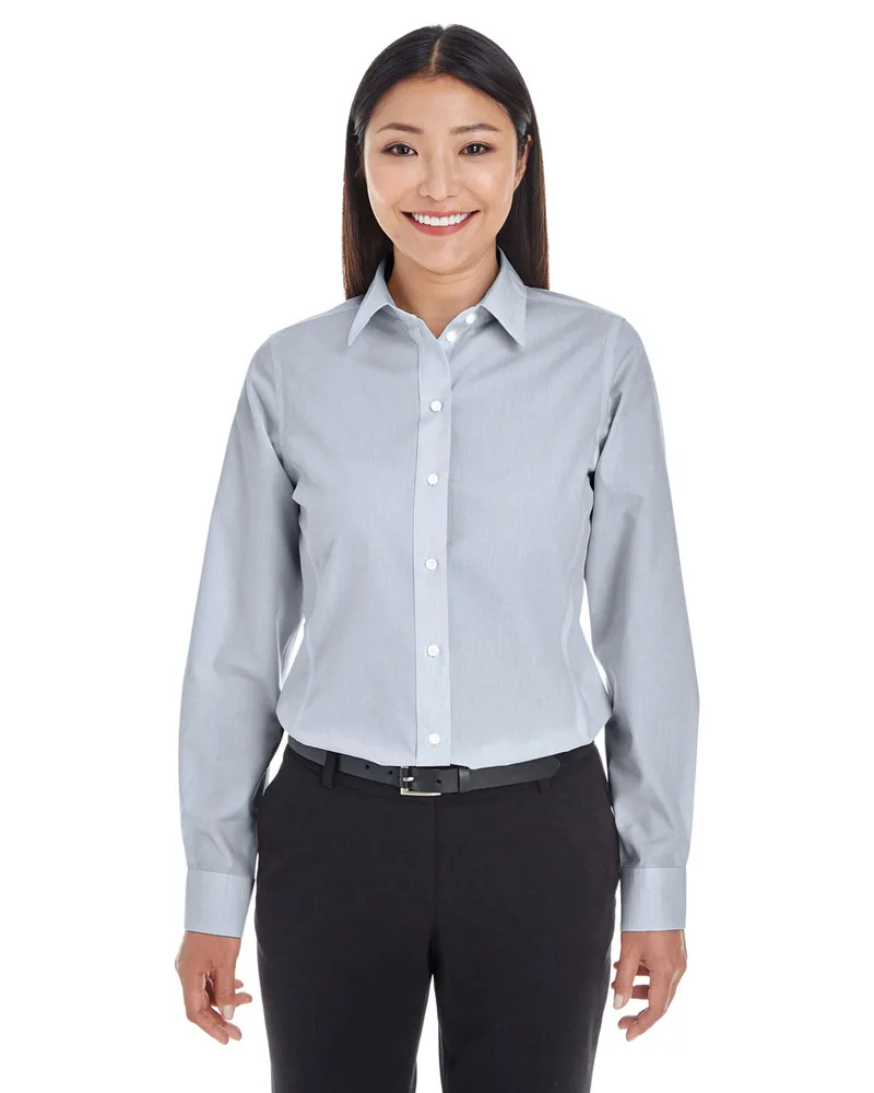 Devon and Jones Ladies' Crown Collection® Striped Woven Shirt view 2