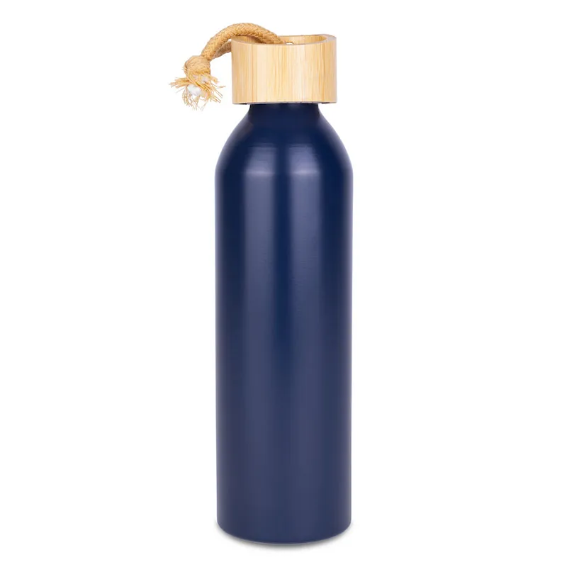 22 Oz. Meriden Aluminum Bottle w/Bamboo Lid & Cotton String Loop view 2