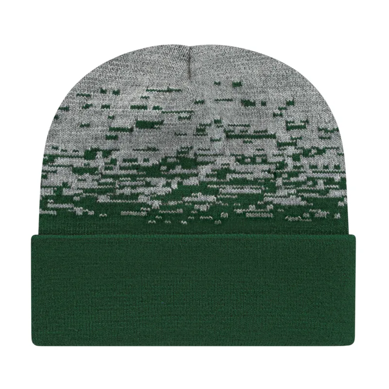 Static Pattern Knit Cap With Cuff view 2